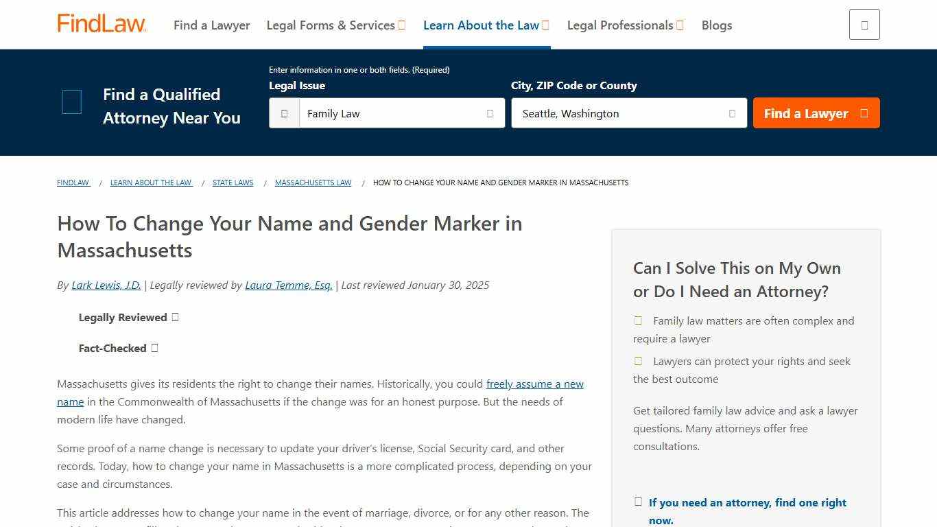 How To Change Your Name and Gender Marker in Massachusetts - FindLaw