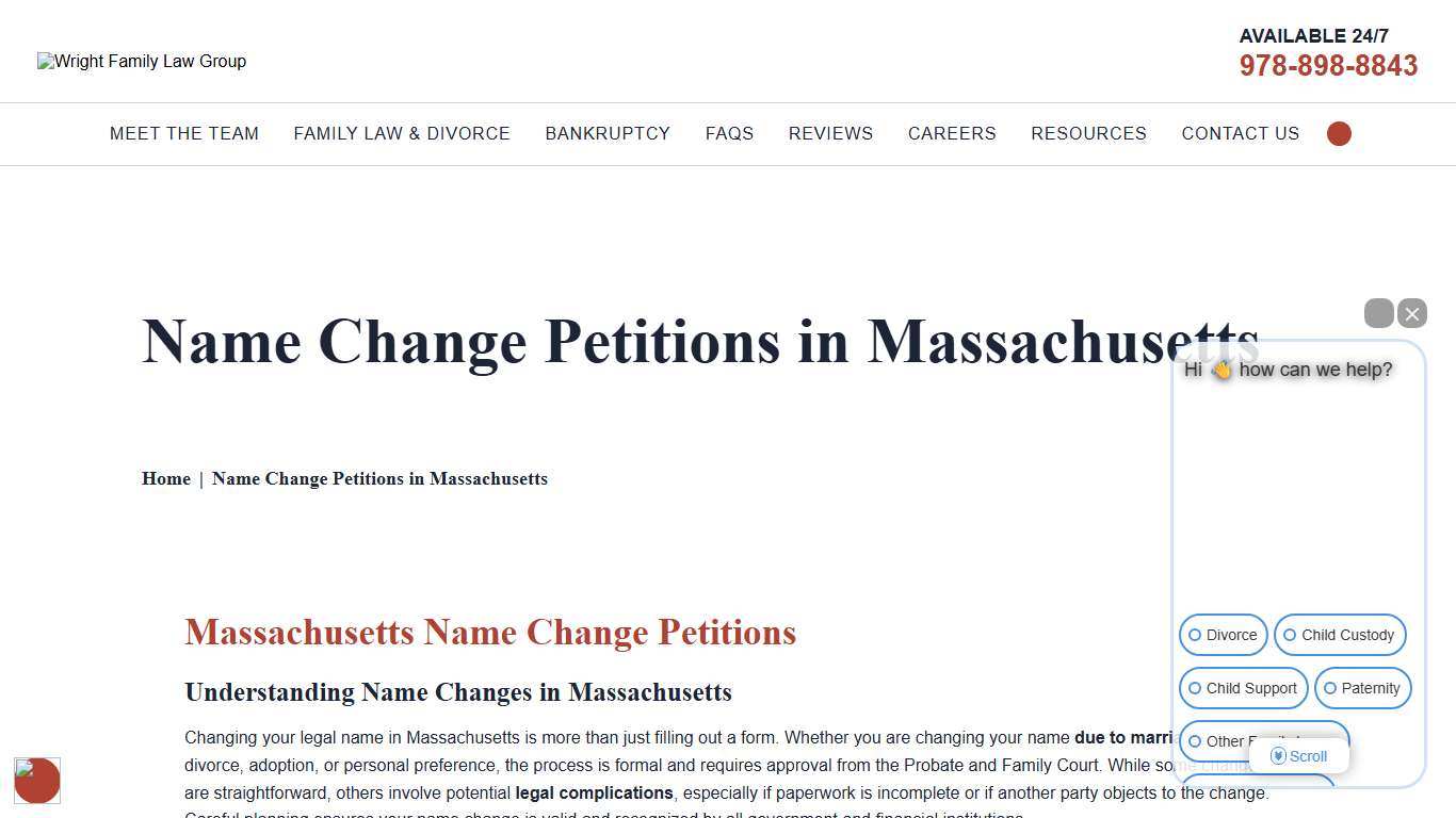 Name Change Petitions in Massachusetts - Wright Family Law Group